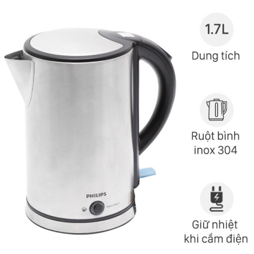 Bình đun siêu tốc giữ nhiệt Philips 1.7 lít HD9316 